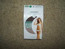 Lot of 3 Jockey Elance Women's Organic Cotton bikinis Covered waistband Sz L NWT
