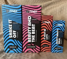 Zumba Beauty 4 Pack Bundle: Shower Gel, Face Cleanser, Body Lotion & Mist NEW