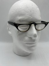 VINTAGE ITALIAN Cat Eye Eyeglasses Frames ITALY Black Retro