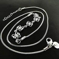 Necklace Pendant Chain Genuine Real 925 Sterling Silver Filled Butterfly Design