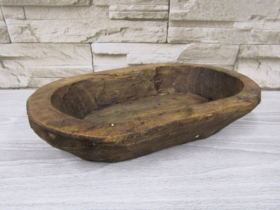 Primitive Wooden Rustic Small Mini Hand Carved Dough Bowl Farmhouse Cabin - Image 2 of 4