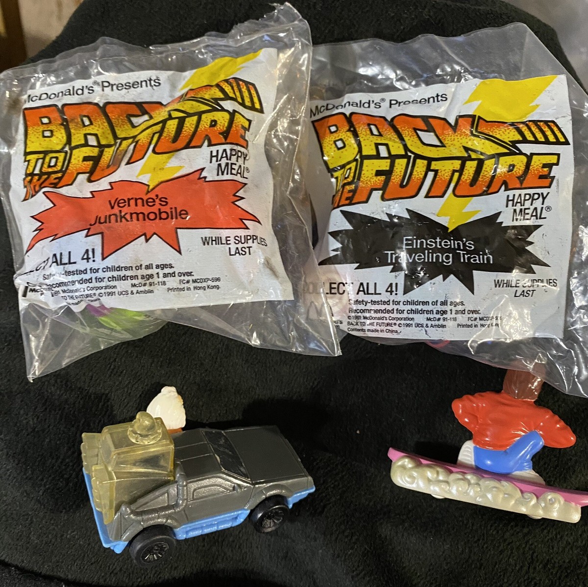 McDonalds Back to the Future Complete Set of 4 1991 Happy Meal