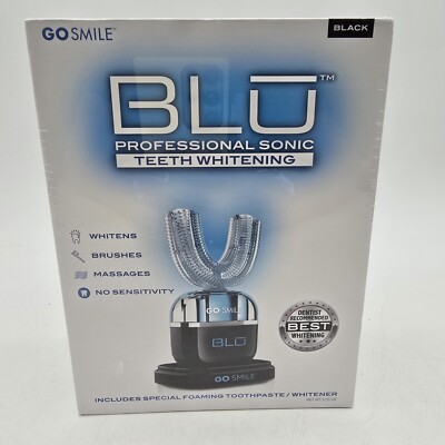 GO SMILE BLU Professional Sonic Teeth Whitening Kit - Black (Brand New)
