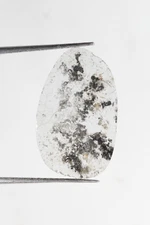 Natural Loose Salt and Pepper Grey Color 1.38 CT 18.7 x 11.6 mm Slice Diamond