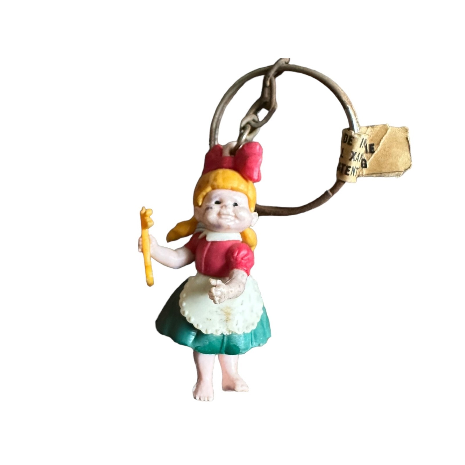 Vintage Xandria Pixie Keychain - Girl with Golden Key - Labeled Italy
