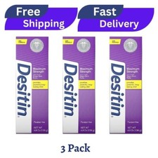 Desitin Maximum Strength Baby Diaper Rash Cream with 40 Zinc Oxide 4.8oz 3pack 