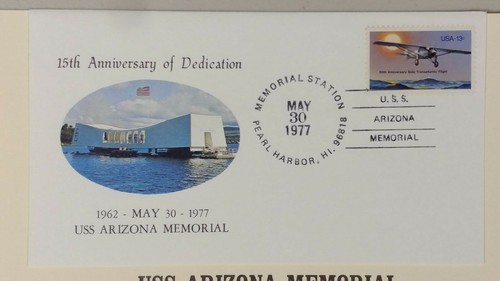 Arizona Memorial 15th Ann. - Pearl Harbor, HI - Commemorative Cover & Fact Sheet - Picture 2 of 2