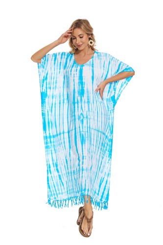 Beautybatik Hippie Tie Dye Kaftan Loungewear Maxi Plus Size Long Dress XL to 4X - Picture 159 of 176