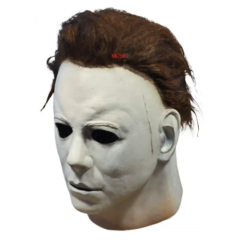 Masque halloween Blanc Michael Myers horreur Accessoires de Carnaval en Latex