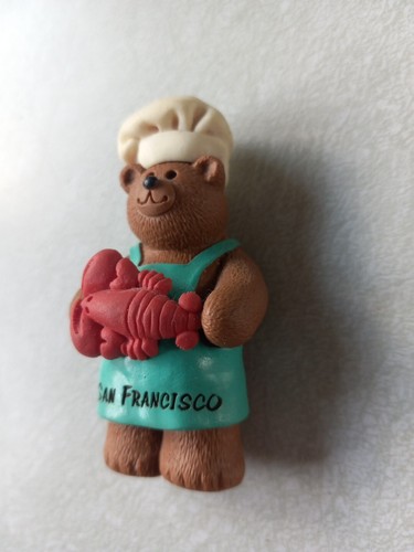 VINTAGE SELTENER TONLEBEWESEN KOCHBÄR HUMMER KÜHLSCHRANKMAGNET San Francisco - Bild 2 von 4