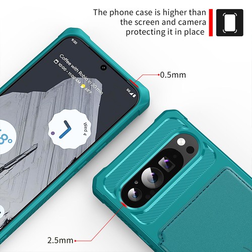 For Google Pixel 9 Pro XL/9/8/7/7 A Shockproof Leather Stand Card Wallet Case - Picture 30 of 53