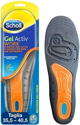 Scholl Solette in Gel Activ Work Lavoro Plantari per Piedi Scarpe Uomo Donna