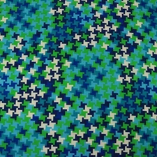SCHUMACHER JAX PRINT AZURE BLUE GREEN GEO OUTDOOR MULTIUSE FABRIC BY YARD 54"W