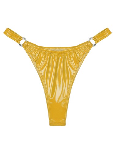 Women Sexy Faux Leather High Cut Thongs Panties Wet Look Bikini Briefs Underwear - Picture 44 of 81