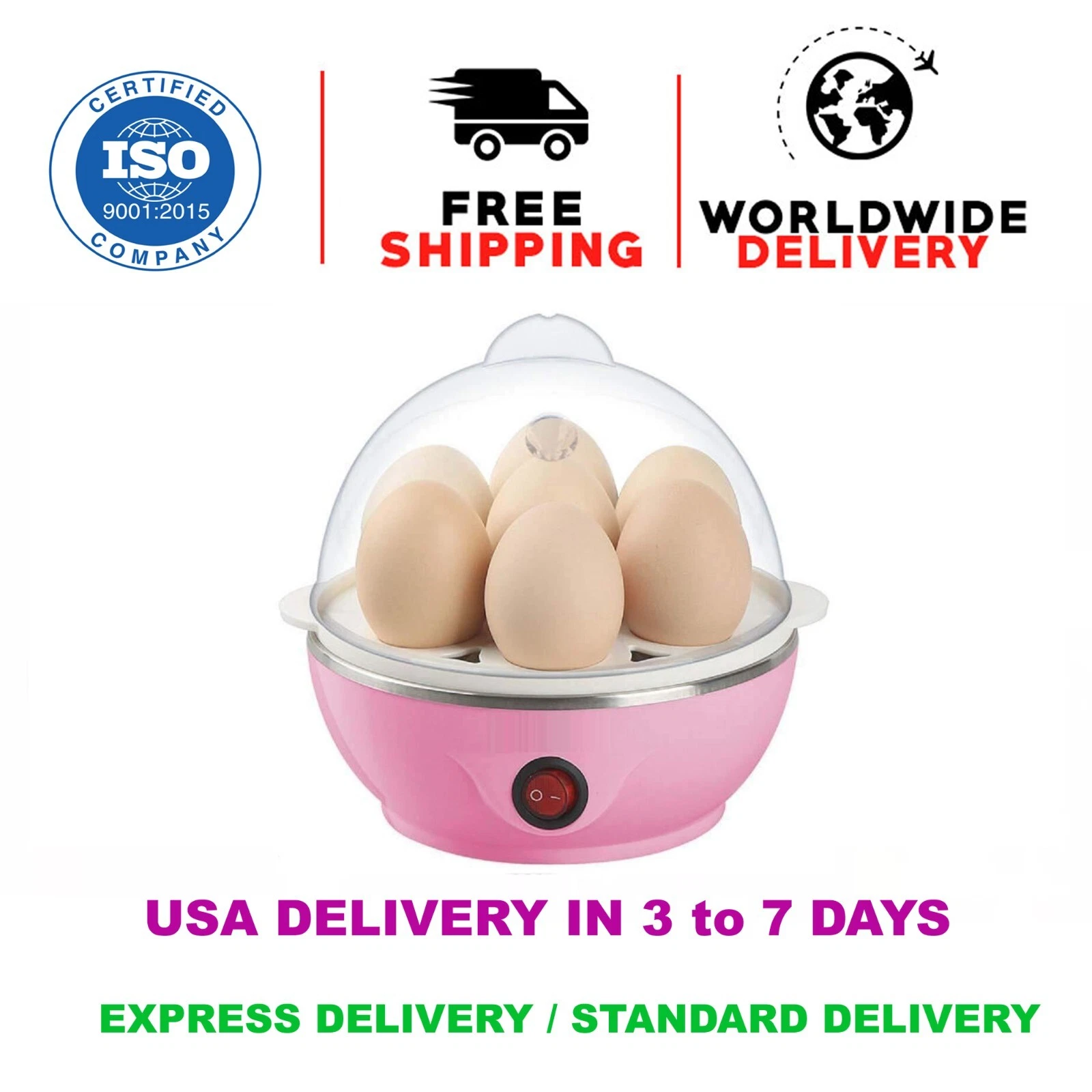 Multifunction Poach Boil Electric Egg Cooker, Boiler, Steamer 7 Egg Auto off
Opens in a new window o