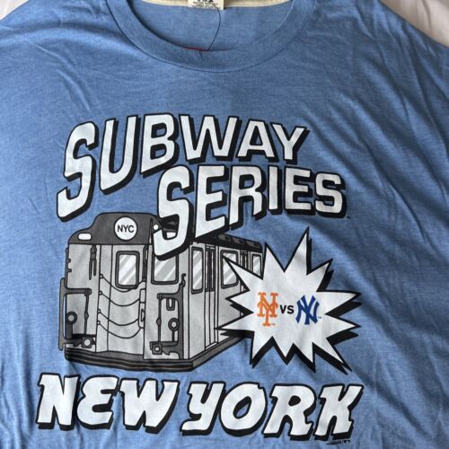 NY YANKEES NY METS SUBWAY SERIES SHIRT MEDIUM HOMAGE MLB BASEBALL LT BLUE COLOR - Picture 2 of 7