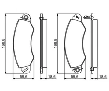 Brake pad set, disc brake Bosch 0986494300 for LDV