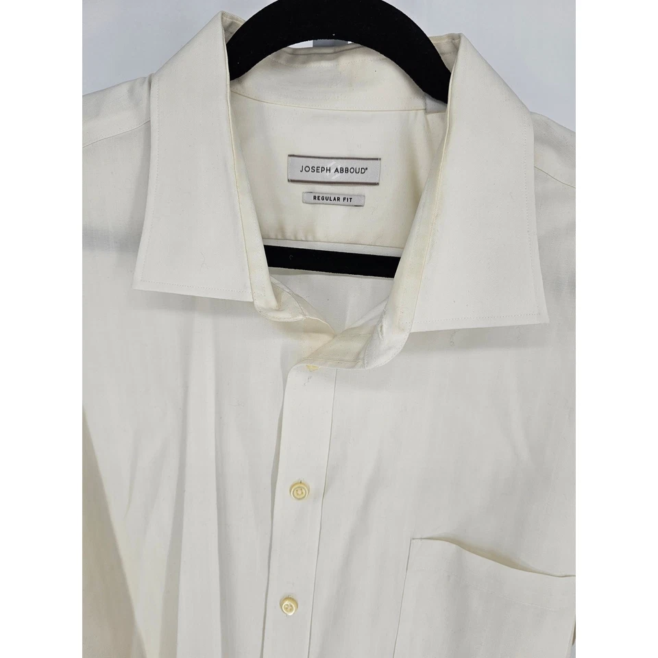 Camisa Joseph Abboud Para Hombre Crema Calce Regular Manga Larga Abotonada Talla 19T Foto 4 de 4