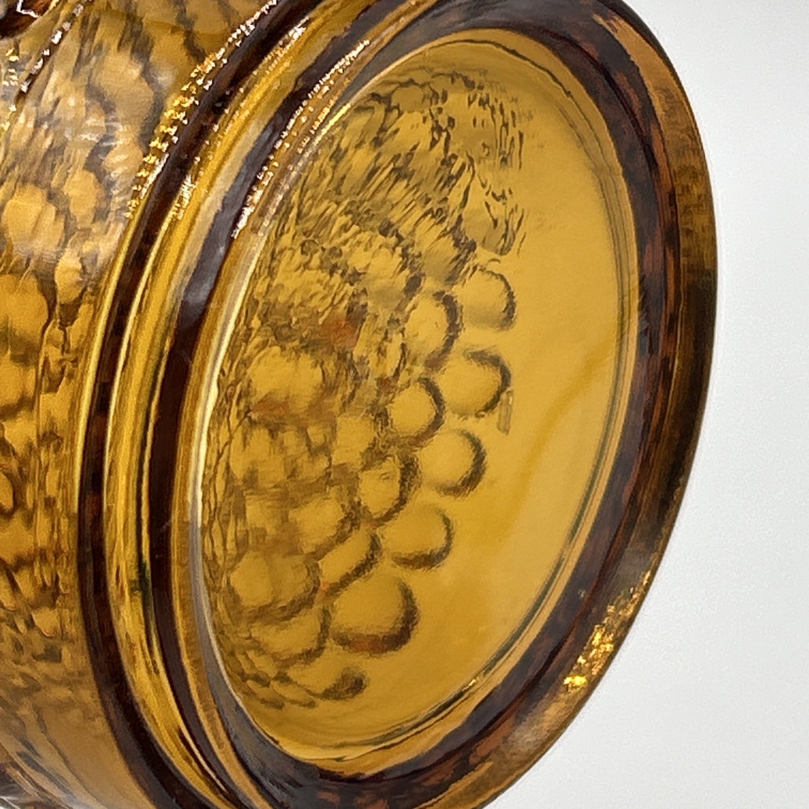 Amber Hobnail Toothpick Holder
