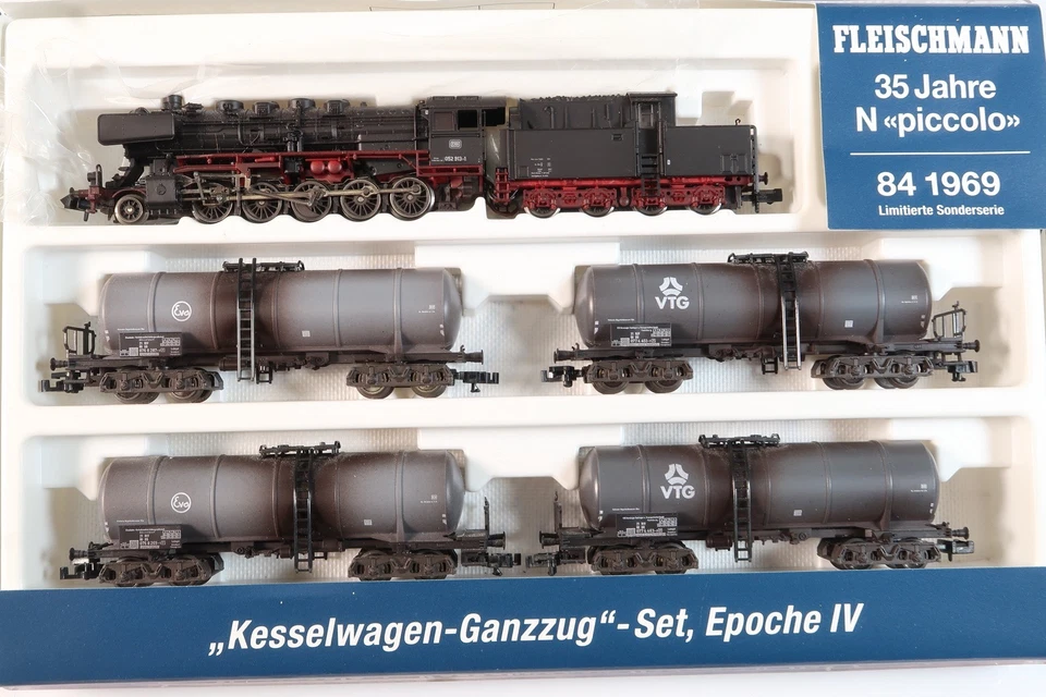 Fleischmann 84 1969 Zugset "Kesselwagen-Ganzzug" Dampflok BR 052 + 4 Wagen N+OVP