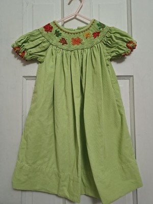 Velani Classics Smocked Girl Green Thanksgiving Fall Leaves Bishop Dress 3 3T C8 | eBay Velani Classics Smocked Girl Green Thanksgiving Fall Leaves Bishop Dress 3 3T C8 | eBay