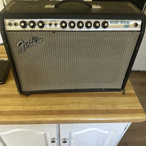 1971 Fender Deluxe Reverb Amplifier Amp DR Silver face .1970 1972 1973 1974 1975