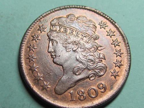 1809 CLASSIC HEAD  HALF CENT    NICE  AU +++ GRADE COIN