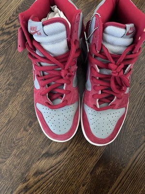 9.5 Nike Dunk Pro SB High UNLV Red Grey Suede Be True To Your School St John