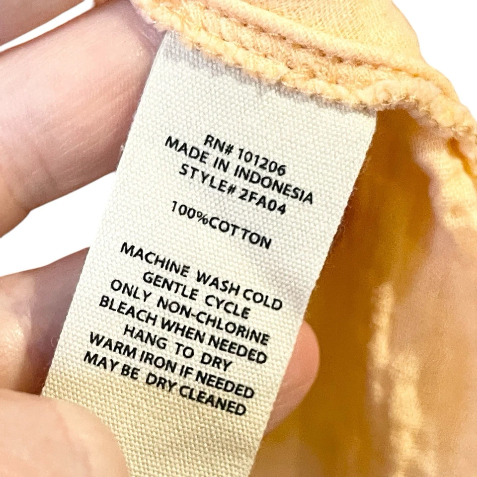 Soft Surroundings Naranja Gasa Algodón Manga Corta Cuello en V Botón Costa S Foto 4 de 4