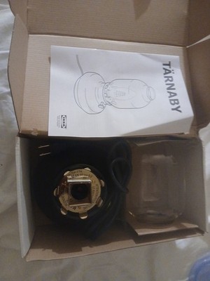 IKEA TÄRNABY Table Lamp Dimmer E12 6W Black Brass Glass Antique Bottle Shade