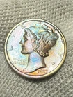 1927-S Mercury Silver Dime AU++ High Grade Toned