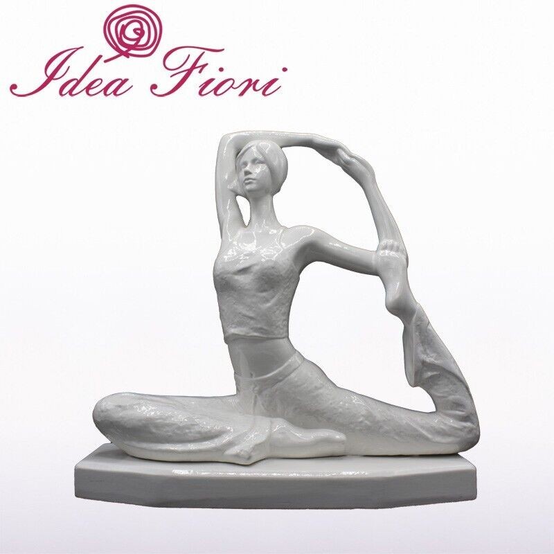 Scultura Ballerina Ceramica Bianca Design Moderno | Arredo Casa Chic