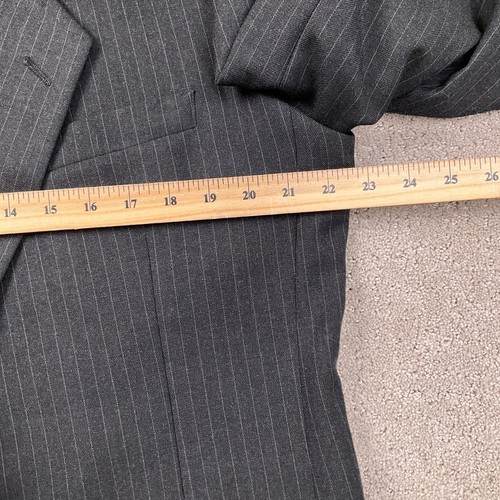 Pierre Cardin Anzug Herren 43L 36W 31L anthrazit Nadelstreifen klassisch Karriere Wolle Vintage - Bild 5 von 17