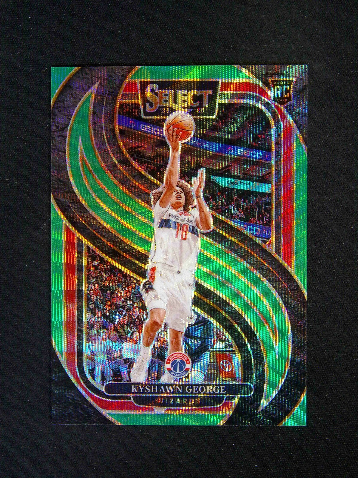 2024-25 Panini Select Kyshawn George RC Rookie Premier Level Green Wave /50