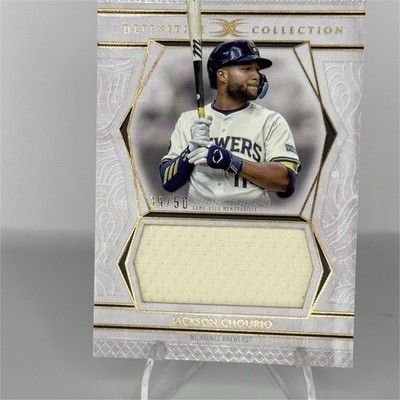 Topps 2025 Definitive Jackson Chourio Brewers Jumbo Patch Relic /50 #DJRC-JC