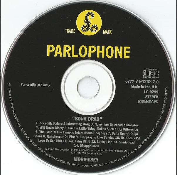 Morrissey – Bona Drag – CD Album – Parlophone – Reissue 1995 - Bild 3 von 4