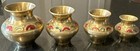 4 Pc Handcrafted Brass Holy Water Pots, Handmade in India Midcentury — photo 3