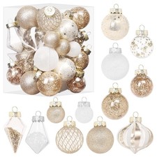 Christmas Ball Ornaments Set, 34PCS Clear Plastic Shatterproof Christmas Orna...