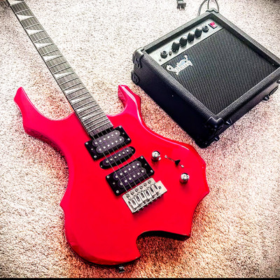 NEW IN BOX!  +AMP! ESP Style Electric Guitar +Case/Bag +Strap!