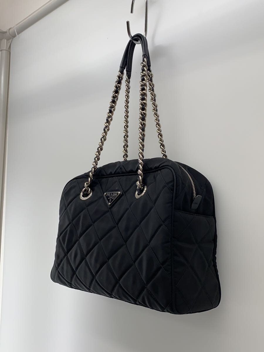 PRADA Handbag Polyester Black Solid Used - image 2