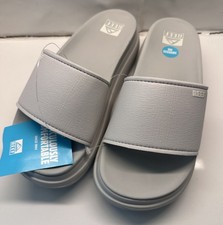 NEW Reef Cushion Bondi Bay Comfort Slides Sandals Fog Gray Womens Size 8