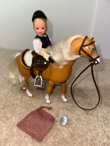 Vintage Mattel Kelly & Baby Pony Set Barbie 1998 #20346 Riding Club Walking Pony
