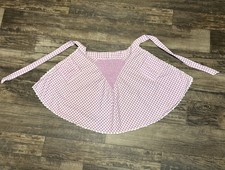 Vintage Purple Gingham Half Apron High Waist Checked Pockets Rick Rack