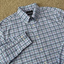 Lauren Ralph Lauren Mens Multicolor Plaid Long Sleeve Button Up Shirt Size Large