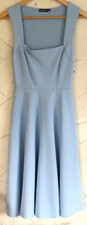 Boohoo Skater Style Dress Uk 10 Powder Blue Textured Fabric Sleeveless Fit&Flare