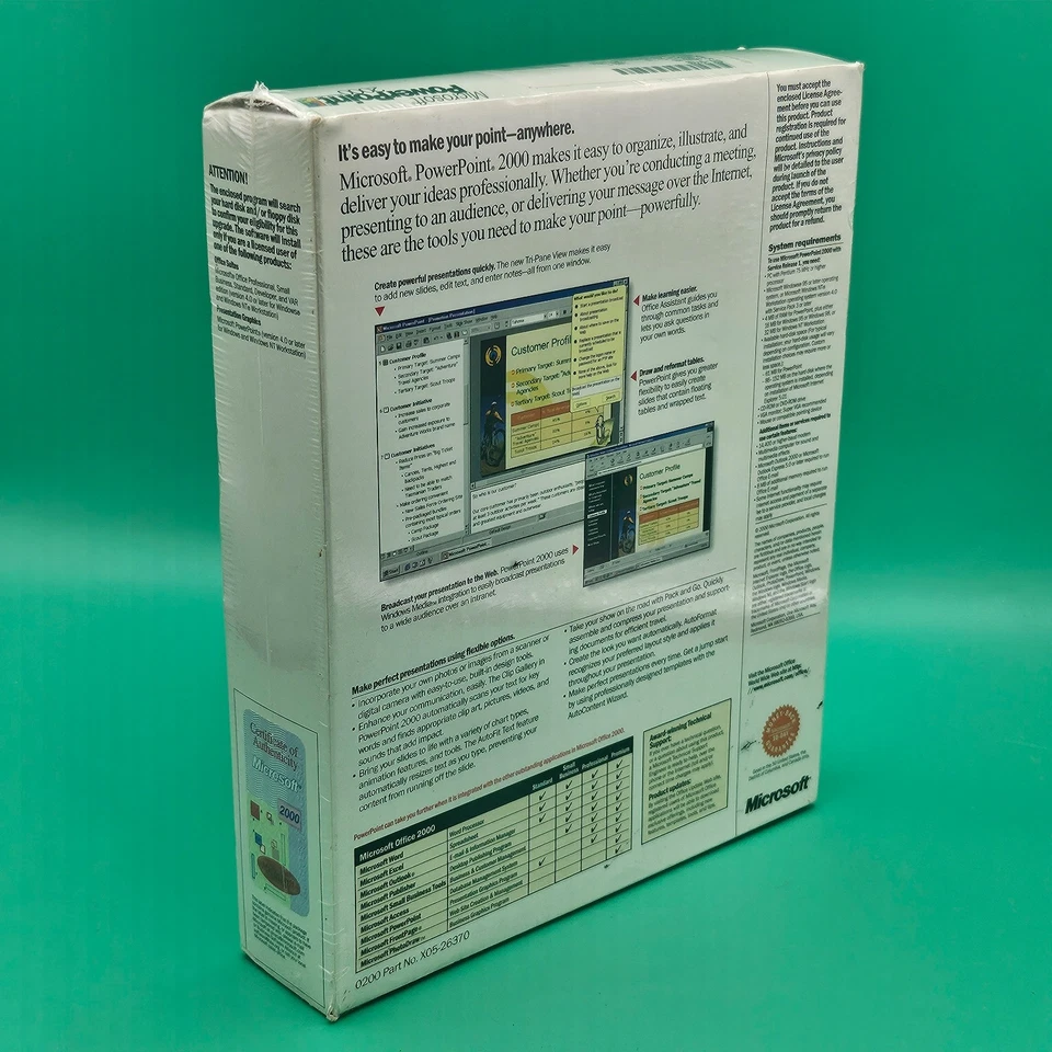 Microsoft PowerPoint 2000 Standard CD-ROM Special Upgrade Price for Windows BOX - Image 2 of 4