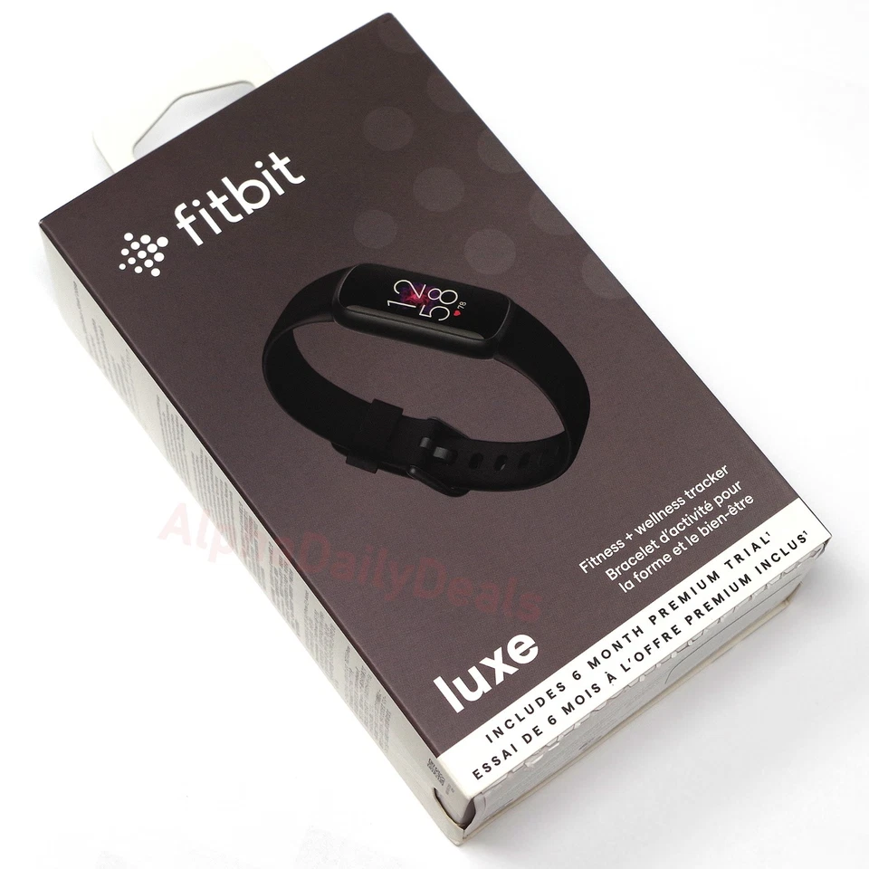 NEW Fitbit Luxe Fitness Wellness Tracker Graphite Black Stress Sleep Heart Rate - Image 2 of 3