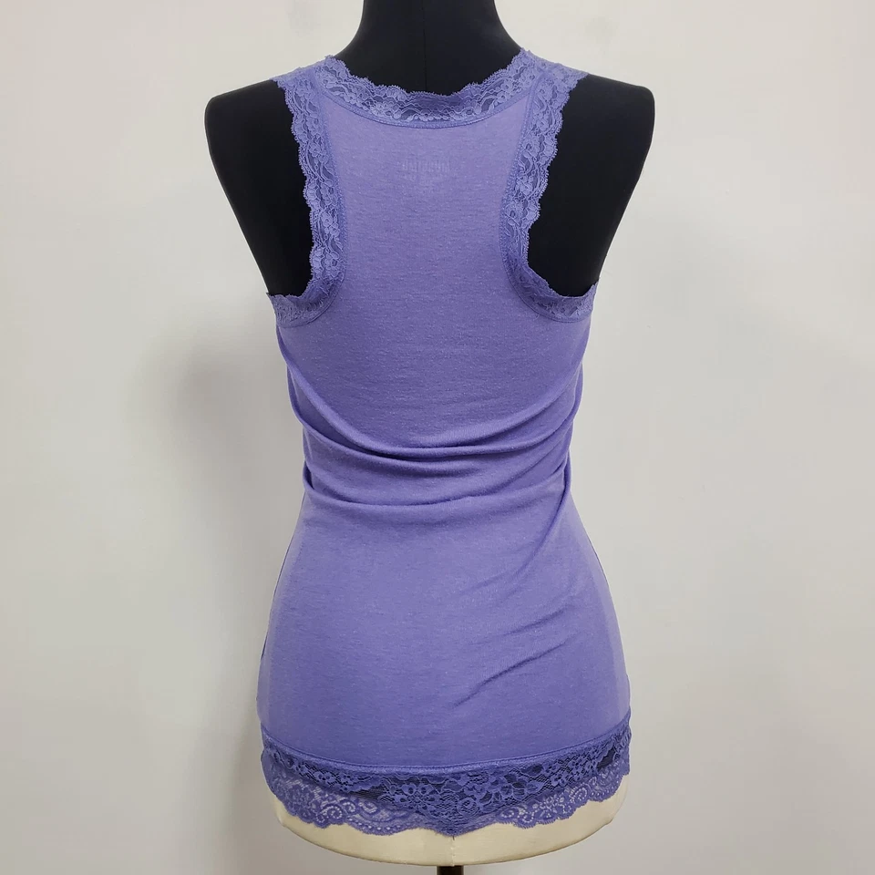 Mossimo Supply Co женщин Y2K кружева отделки Cami размер XS фиолетовый опрятный Bias эластичной - Изображение 3 из 4