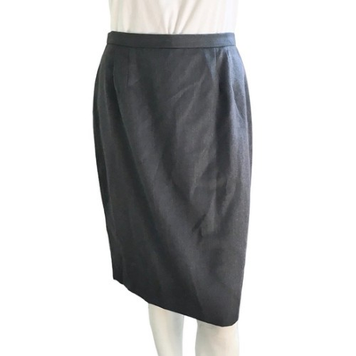 #ad #ad NWT VTG CHELSEA CAMBELL 100% Wool Skirt in Charcoal Gray WOMEN#x27;S 8 $25.95
