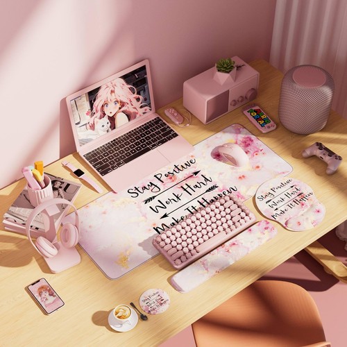 Large Mouse Pad and Keyboard Wrist Rest + Desk Mat Set,Full Long Mouse Pads f... - Bild 4 von 6